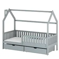 Posteľ Domček Natan 90x200 sivá