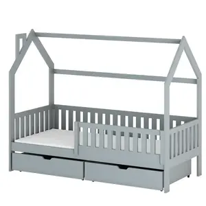 Posteľ Domček Natan 90x200 sivá