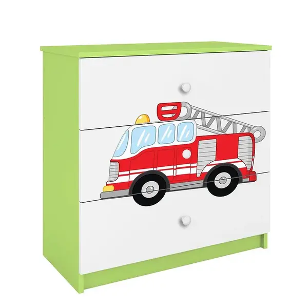 Detská komoda Babydreams Zelená – Hasičský Zbor