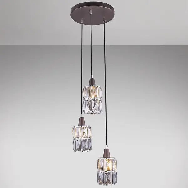 Závesné svietidlo 15761-3 hnedé, krištáľ LW3