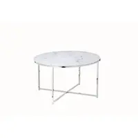 Livetastic KONFERENČNÍ STOLEK, bílá, barvy chromu, kov, sklo, 80/80/45 cm