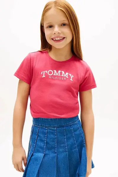 Dětské tričko Tommy Hilfiger růžová barva, KG0KG08974