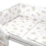 Baby Nellys Sada do postýlky Mantinel s povlečením, 3D sada - Malý Medvídek, bílá/béžová