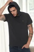 T9570 DEWBERRY HOODED MEN'S T-SHIRT-ANTHRACITE