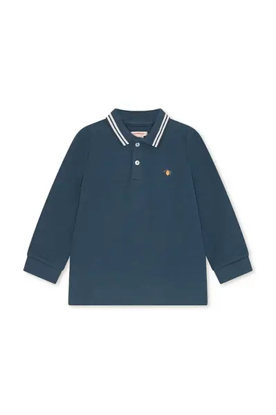 Dětské bavlněné tričko s dlouhým rukávem Konges Sløjd FLORIAN LS POLO GOTS
