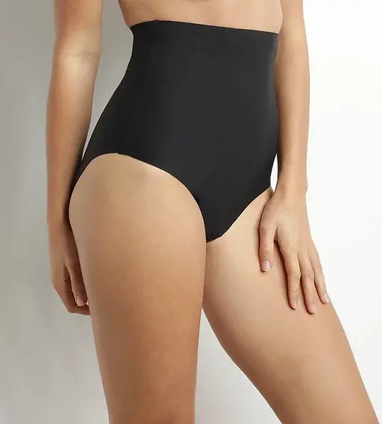 DIM MID WAIST BRIEF - Women's high-waisted shaping panties - black
