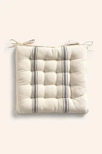 Bavlněný polštář na židli Calma House 40 x 40 x 4 cm béžová barva