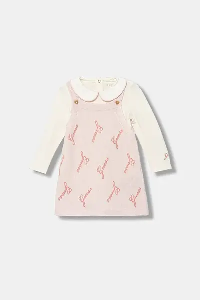 Kojenecké šaty s přídavkem vlny Guess béžová barva, S5BG11 J1300