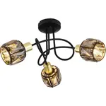 GLOBO Stropné svietidlo INDIANA čierna/zlatá/dymová E14 40 W pr. 380 x 240 mm