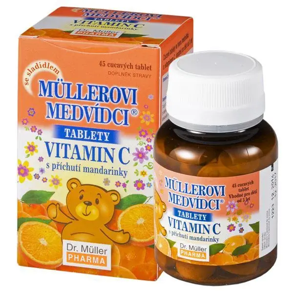 Dr.Müller Müllerovi medvídci s vitaminem C  mandarinka 45 tablet