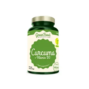 GreenFood Nutrition Curcuma + Vitamin D3 90 kapslí