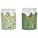 Skleněný svícen GREEN HOUSES 13 cm zelený - různé varianty