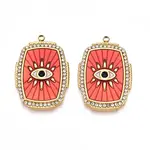 Ion Plating(IP) 304 Stainless Steel Evil Eye Enamel Pendants