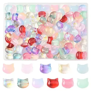 110Pcs 11 Colors Transparent Spray Paint Glass Beads