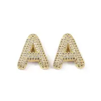 Brass Micro Pave Clear Cubic Zirconia Pendants