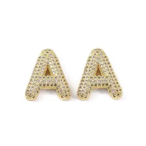 Brass Micro Pave Clear Cubic Zirconia Pendants