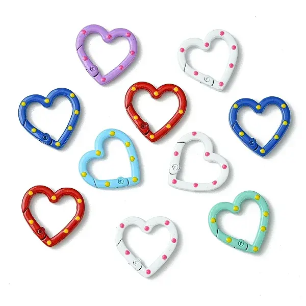 10Pcs Spray Painted Alloy Spring Gate Rings