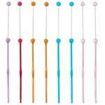 8Pcs 5 Colors DIY Alloy Beadable Crochet Hooks