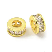 Brass Cubic Zirconia Spacer Beads