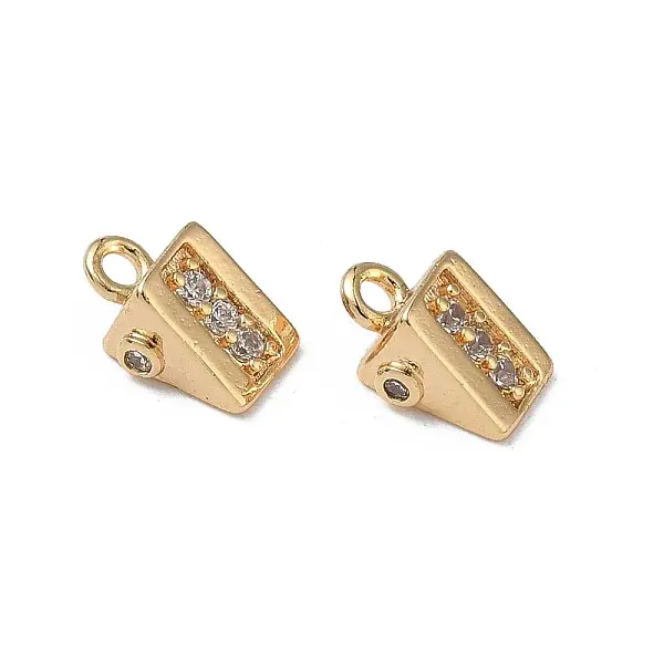 Brass Micro Pave Cubic Zirconia Charms