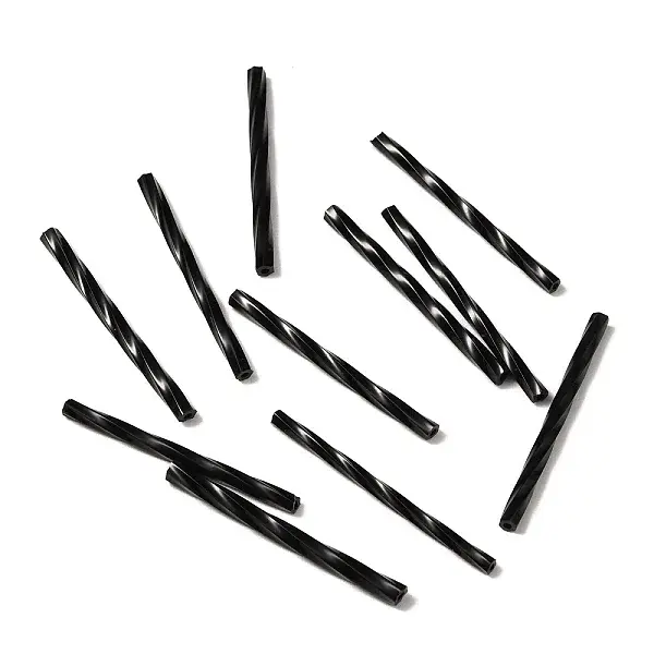 Opaque Colours Glass Twist Bugle Beads