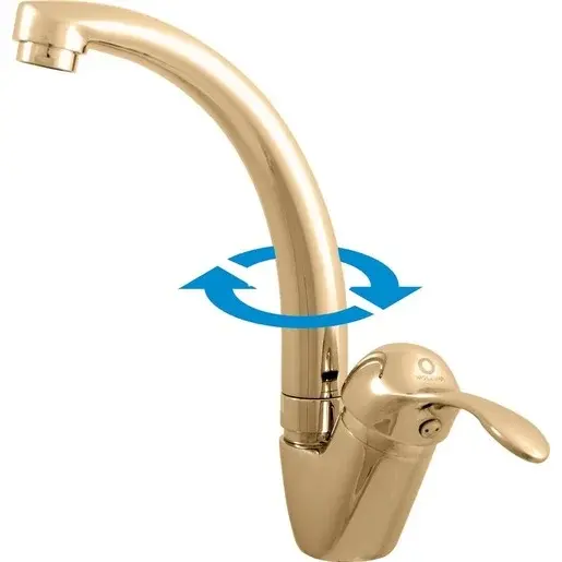 RAV SLEZÁK Labe umývadlová batéria s otočným ramienkom v zlatom prevedení l006.0/2z L006.02Z