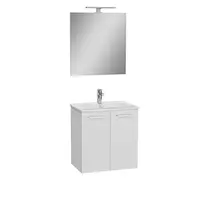 Kúpeľňová zostava s umývadlom zrcadlem a osvětlením VitrA Mia 59x61x39,5 cm biela lesk MIASETFP60B