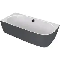 Polysan Sussi voľne stojaca vaňa 160x70 cm liaty mramor ľavá biela/antracit bilá/antracit 90191L.52