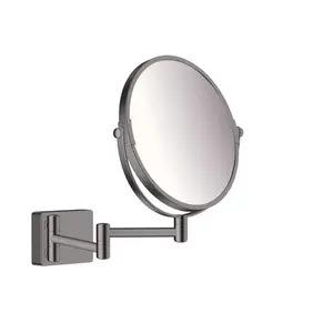 Hansgrohe AddStoris kozmetické zrkadielko sklopné vo farebnom prevedení kartáčovaný čierny chróm 41791340