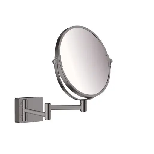Hansgrohe AddStoris kozmetické zrkadielko sklopné vo farebnom prevedení kartáčovaný čierny chróm 41791340