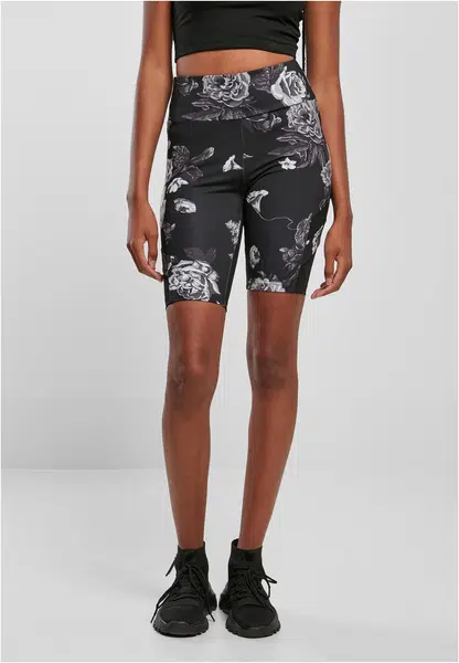 Dámské kraťasy High Waist Tech Mesh AOP Cycle Shorts darkflower