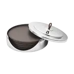 Podtácky Manhattan, nerezová oceľ / koža - Georg Jensen