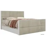 MKS POSTEL BOXSPRING DELVIT KING DUO 160/200 - Béžová Samet - Topper Visco - H4