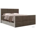 MKS POSTEL BOXSPRING DELNOR KING DUO 180/200 - Hnědá Samet - Topper T25 - H4