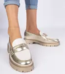 Gemre Golden women's moccasins with white insert Sugetti