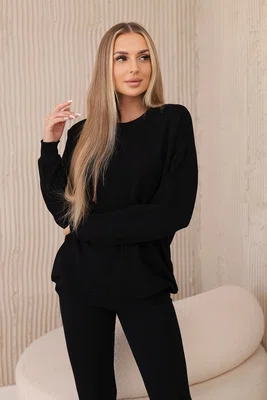 Set bavlněná mikina + legíny černé