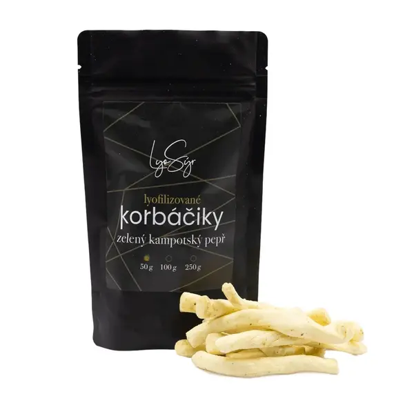 Lyopotraviny Lyofilizované korbačíky s kampotským pepřem, 50 g