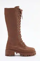 Trendyol Brown Laced Thick Sole Women's Boots