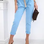 Kesi Włoski Kalhoty Puntor s páskem modrý