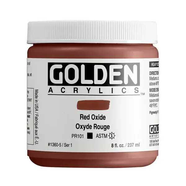 Akrylová barva Golden Heavy Body 237 ml - Red Oxide 1360