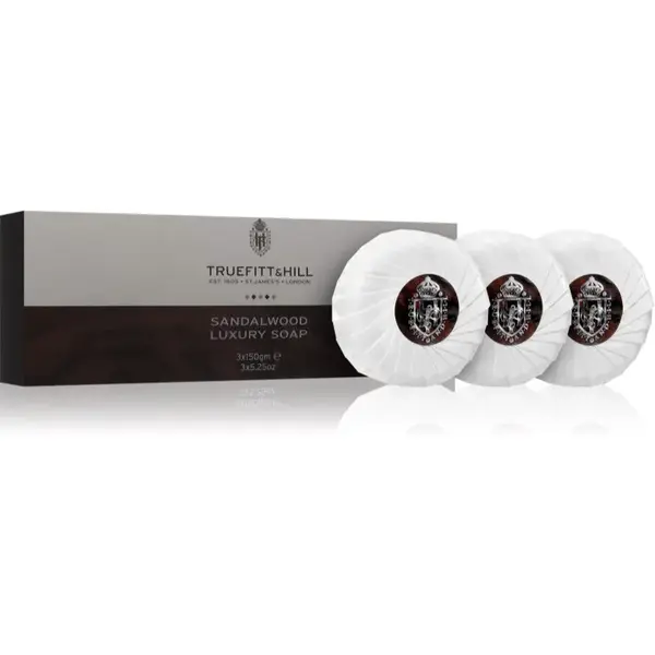 Truefitt & Hill Sandalwood sada tuhých mýdel 3x150 g