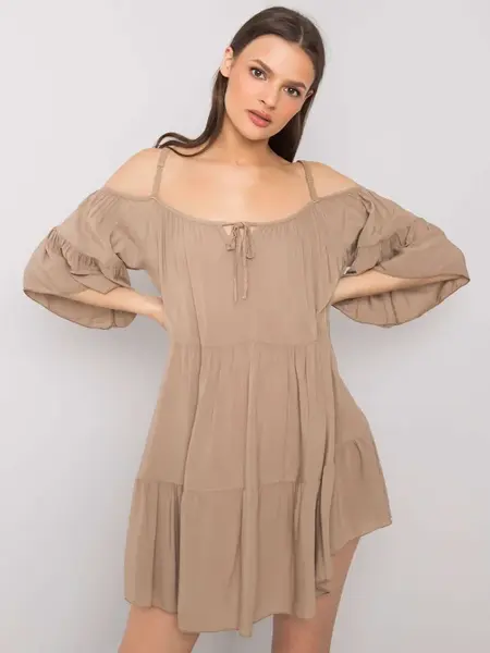 Dress-TW-SK-BI-80840.20-dark beige
