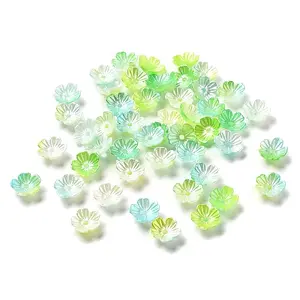 Gradient Color Acrylic Bead Caps