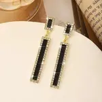 Alloy & Rhinestone Dangle Stud Earrings