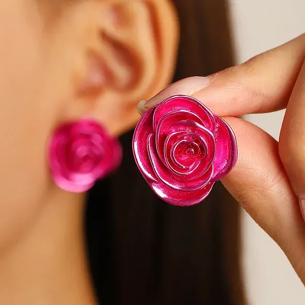 Alloy Enamel Stud Earrings