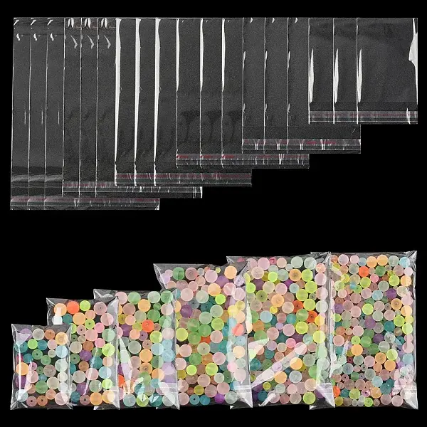 300Pcs 6 Styles OPP Cellophane Top Self-adhesive Bags