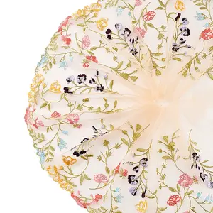 2 Yards Polyester Embroidery Floral Mesh Fabric