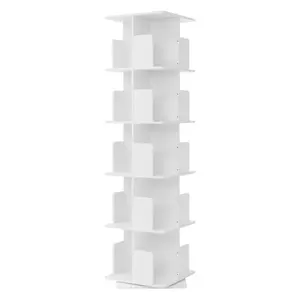 ML-DESIGN DĚTSKÁ KNIHOVNA s 5 policemi, bílá, 40 x 155 x 40 cm, otočná o 360 stupňů