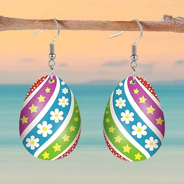 Easter Egg Acrylic Dangle Earrings