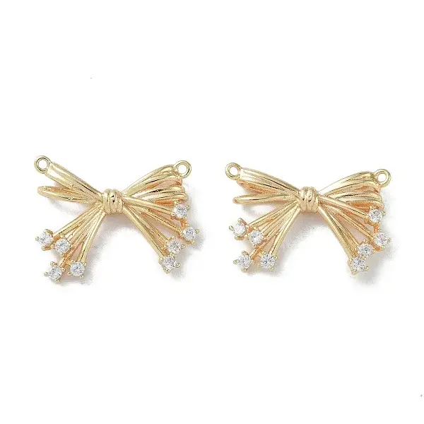 Brass Micro Pave Clear Cubic Zirconia Pendants